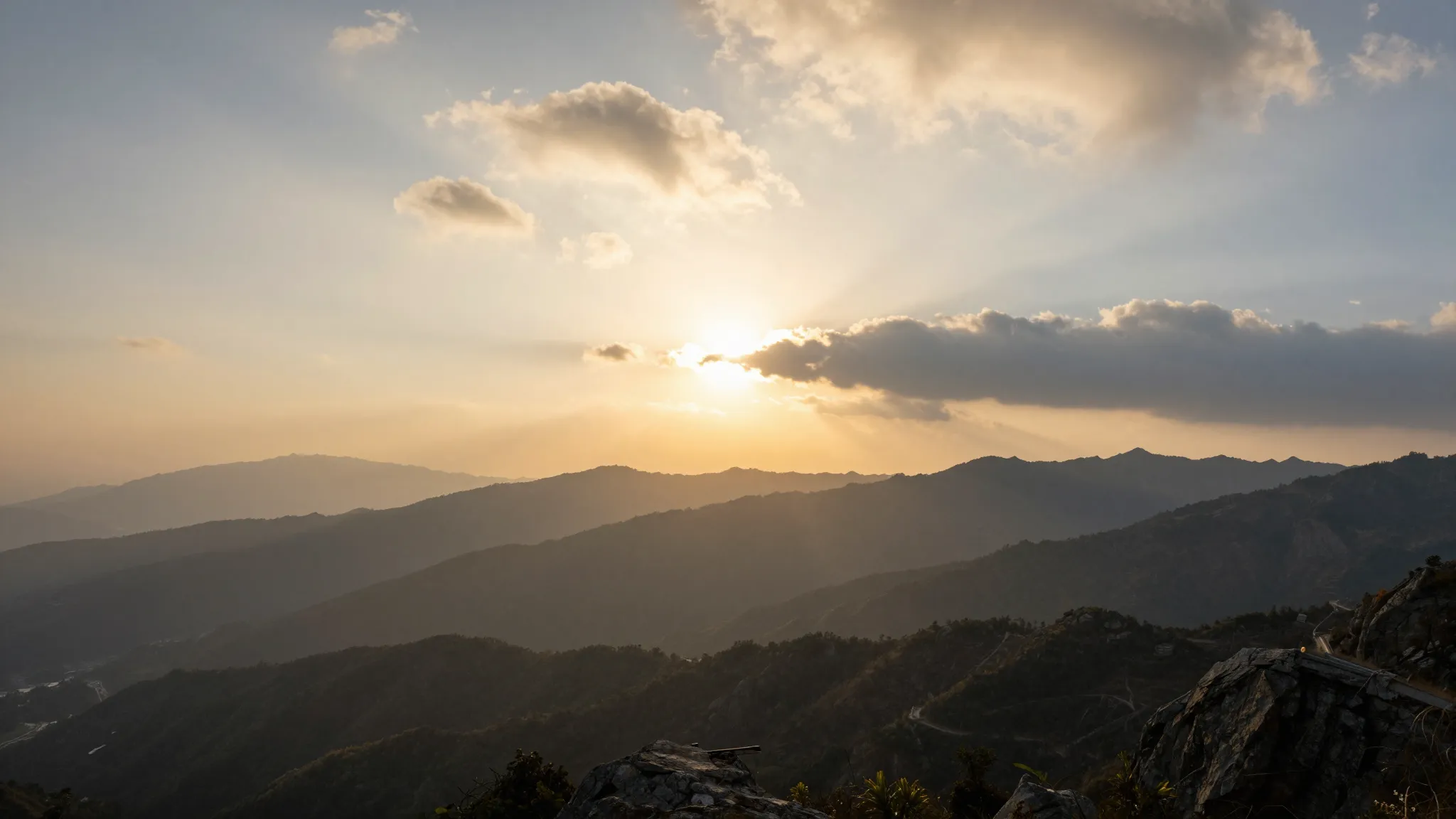 A serene and spiritual atmosphere, soft golden sunlight brea...