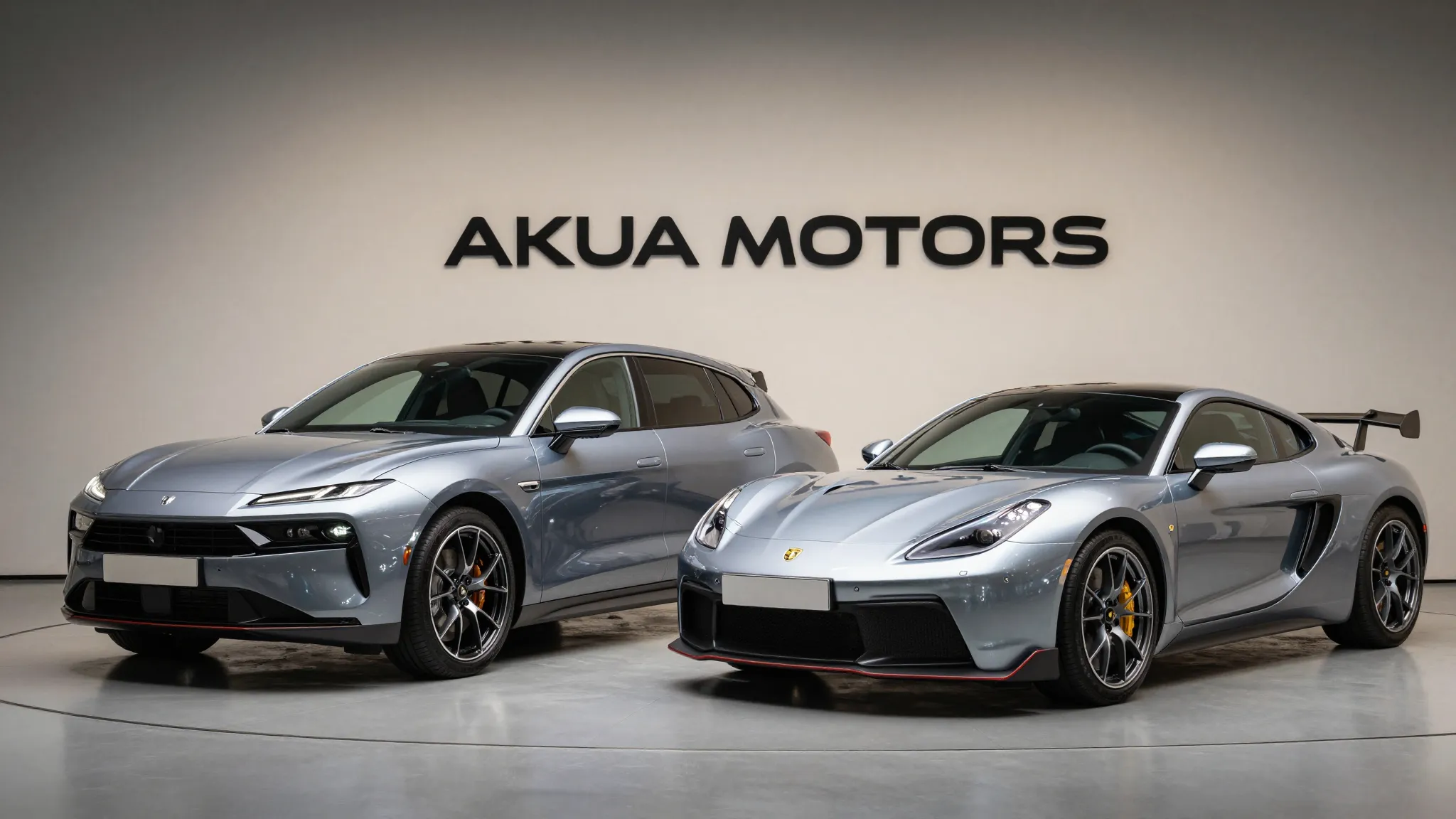 A sleek, polished SUV and a Japanese sports car parked side ...