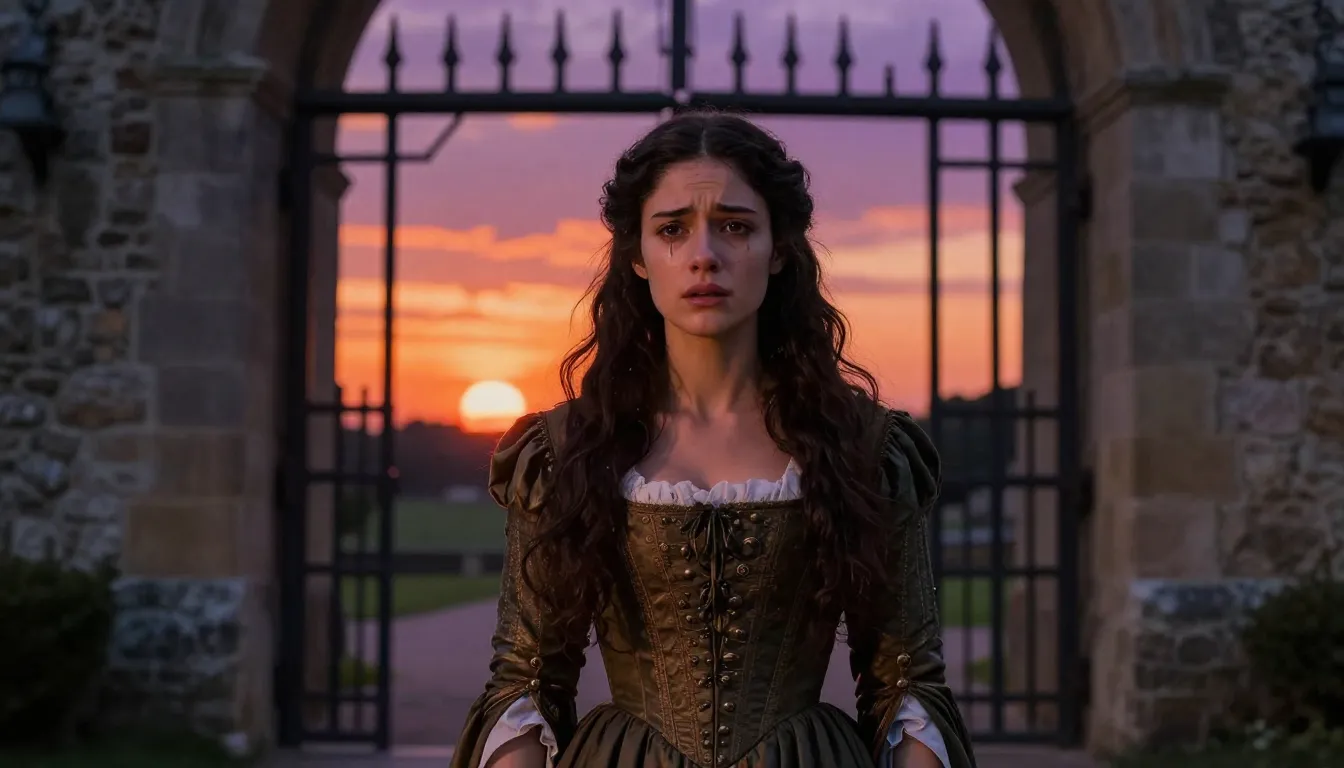 A beautiful young woman with long dark hair in a 16th-centur...