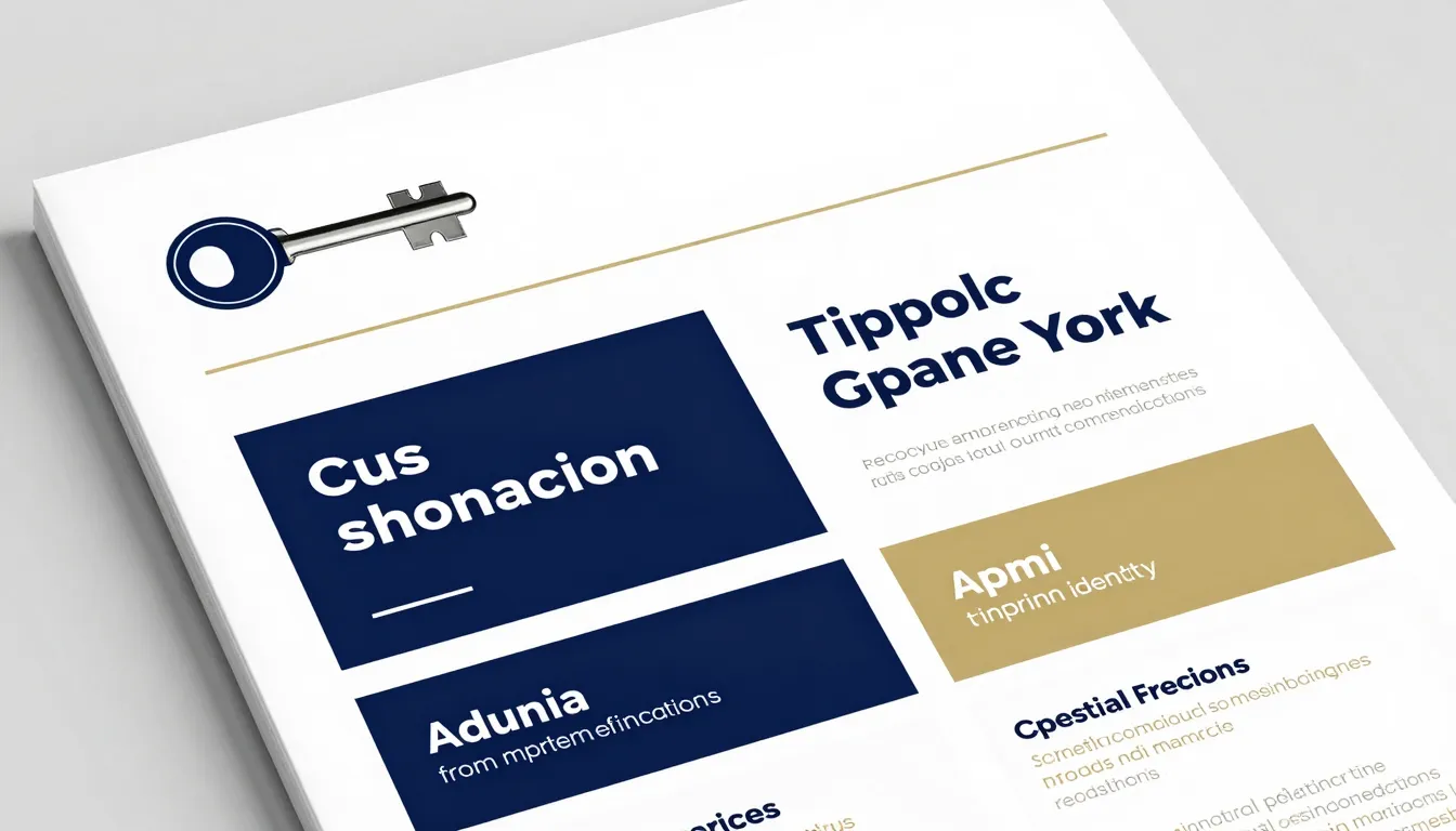 Corporate identity brand book page, showing a logo with a ke...