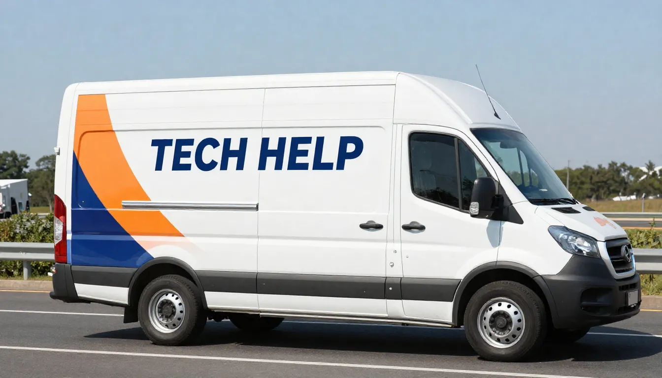 Modern mobile auto repair truck, side view, clean profession...