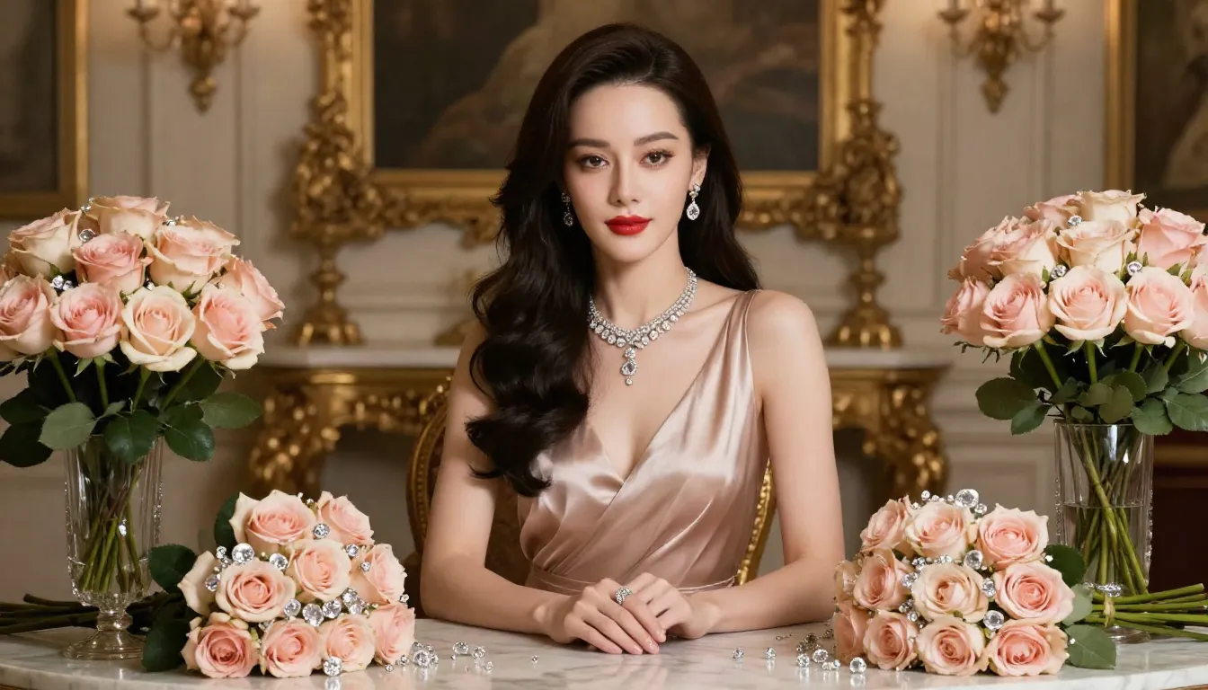 A professional portrait of a sophisticated woman in a royal ...