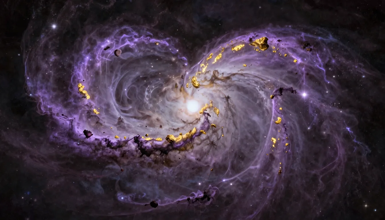 A heart-shaped nebula in deep space, vibrant colors of viole...