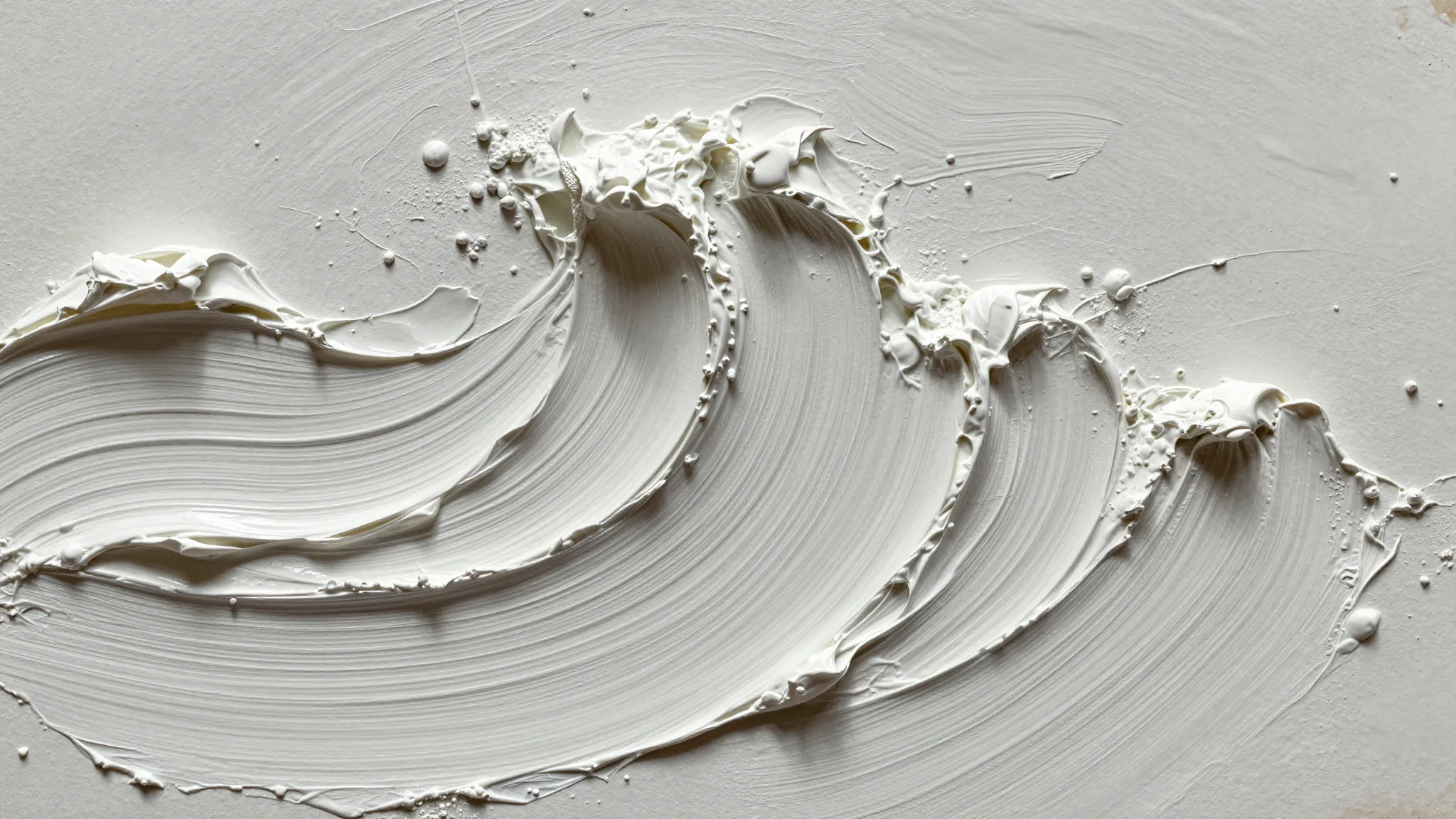 Textured impasto miniature, thick white oil paint strokes cr...