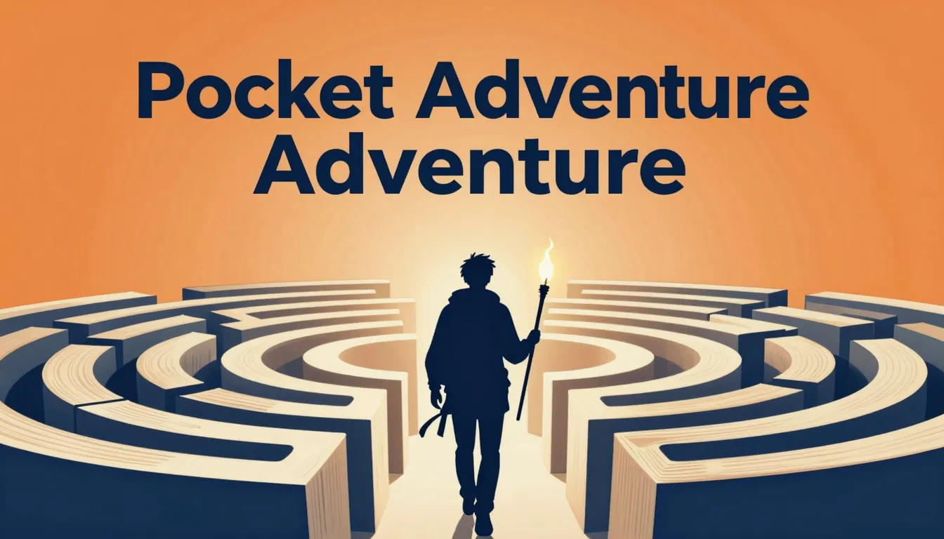A stylish book cover for a pocket solo RPG titled 'Pocket Ad...