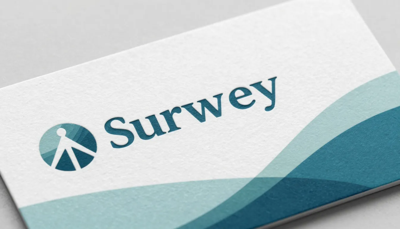 Close up of a business card design, elegant rounded letterin...