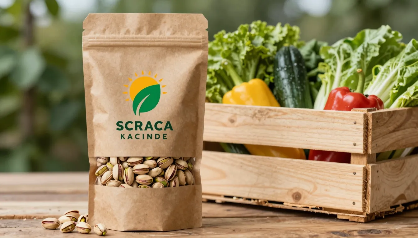 A high-quality mockup of eco-friendly packaging for agricult...