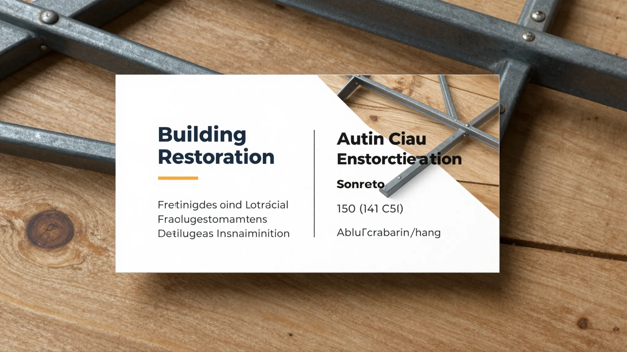 Business card template for a building restoration specialist...