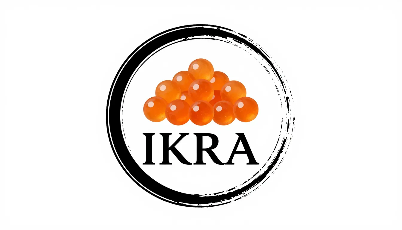 Logo design for 'IKRA', elegant brush stroke forming a circl...