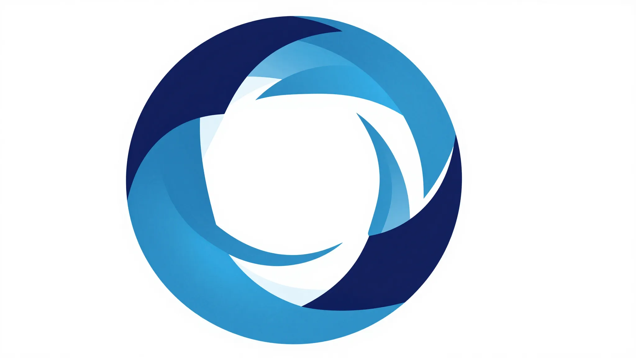 Abstract circular logo, three elegant waves overlapping to f...