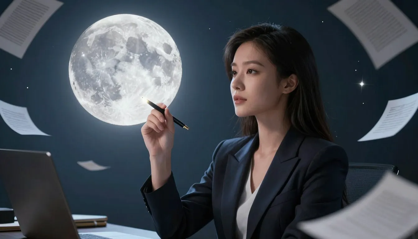 A beautiful personification of the moon as a professional wr...