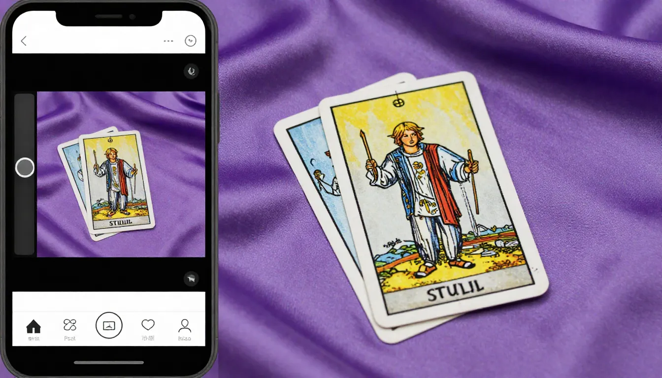 Interface of a mobile photo editor showing the process of la...
