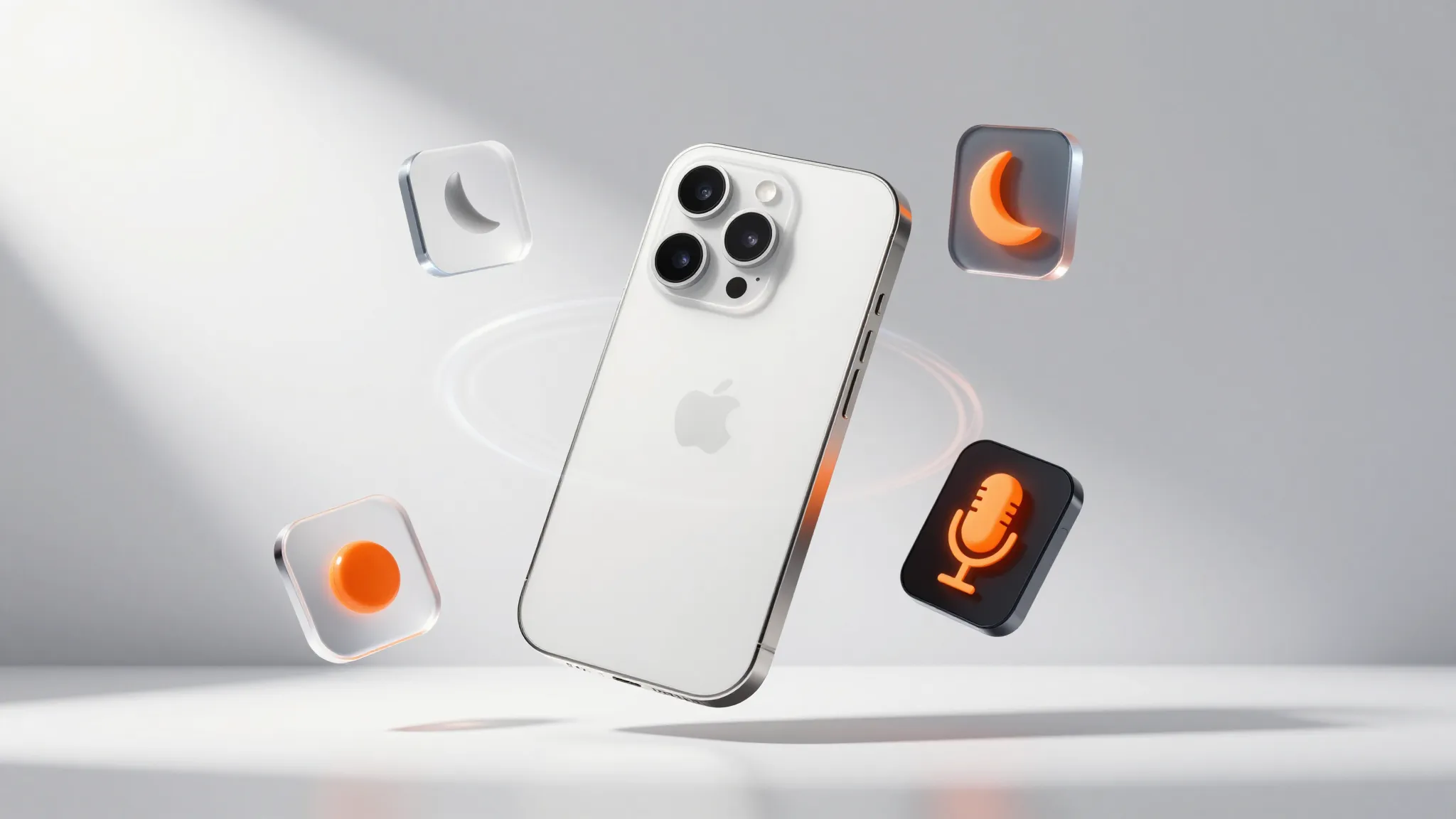 High-end professional product photography of a white iPhone ...