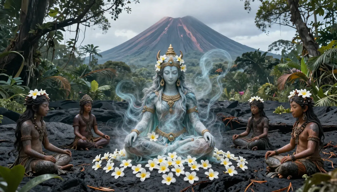 Fantasy style, ancient deity Hatuibwari as Nereus, magical t...