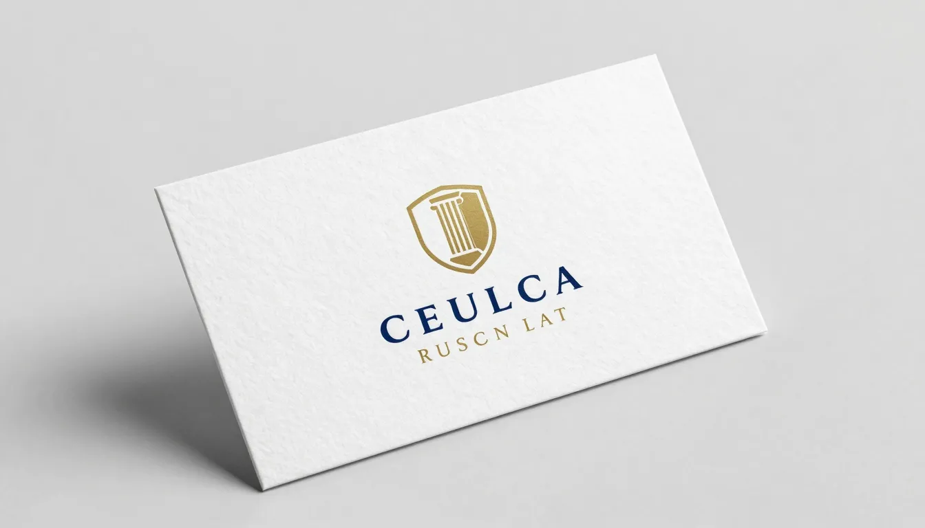 Business card design for a legal firm, front view, minimalis...