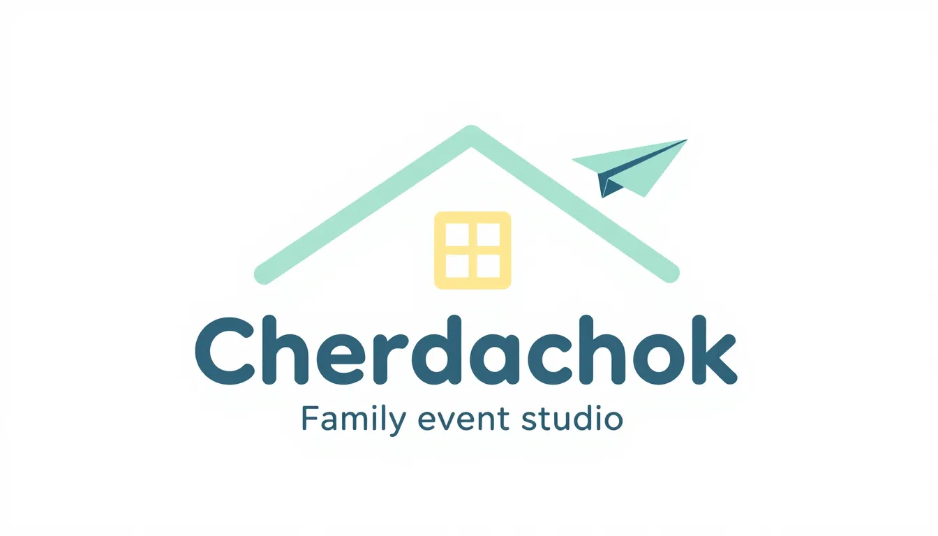 Minimalist logo design for a family event studio called 'Che...