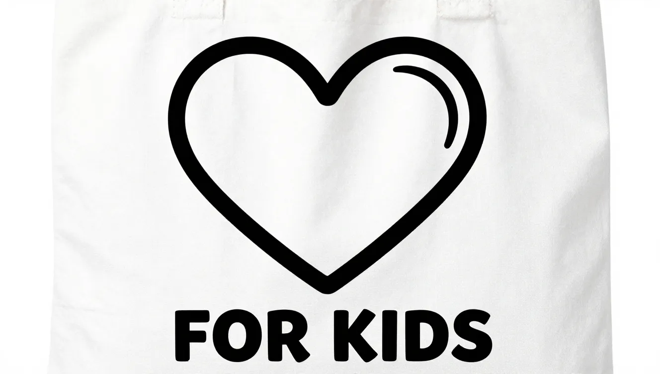 Vector graphic design for a tote bag, a stylized heart made ...