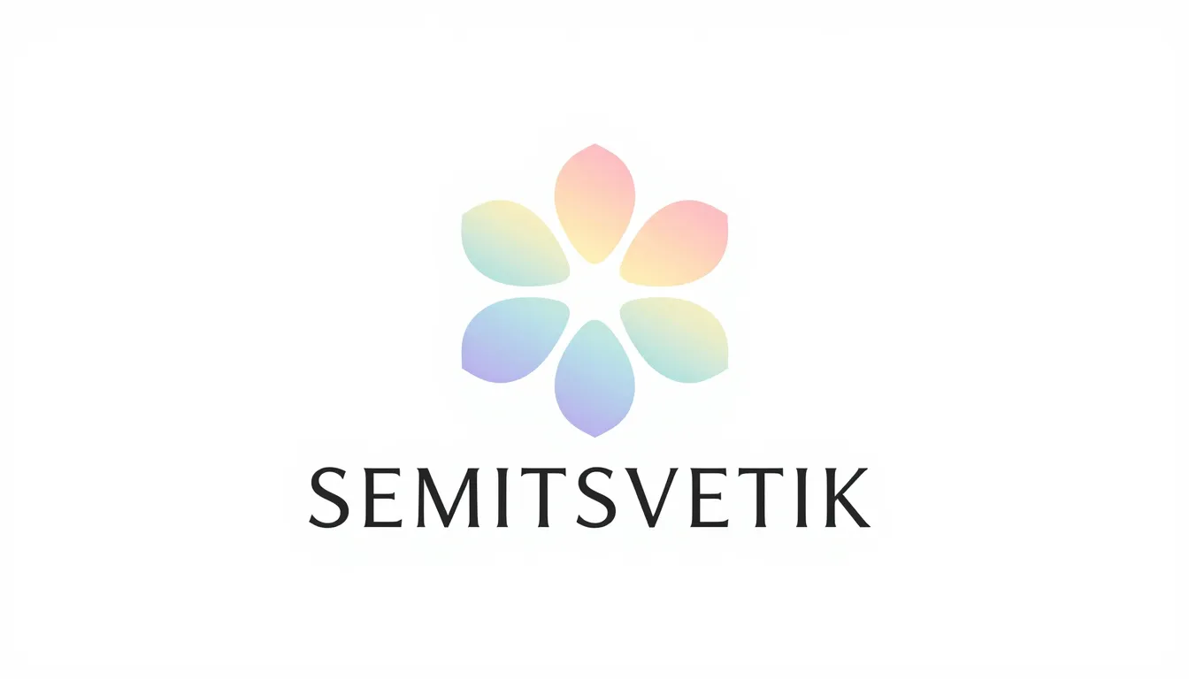 Modern minimalist logo for a flower shop named 'SEMITSVETIK'...