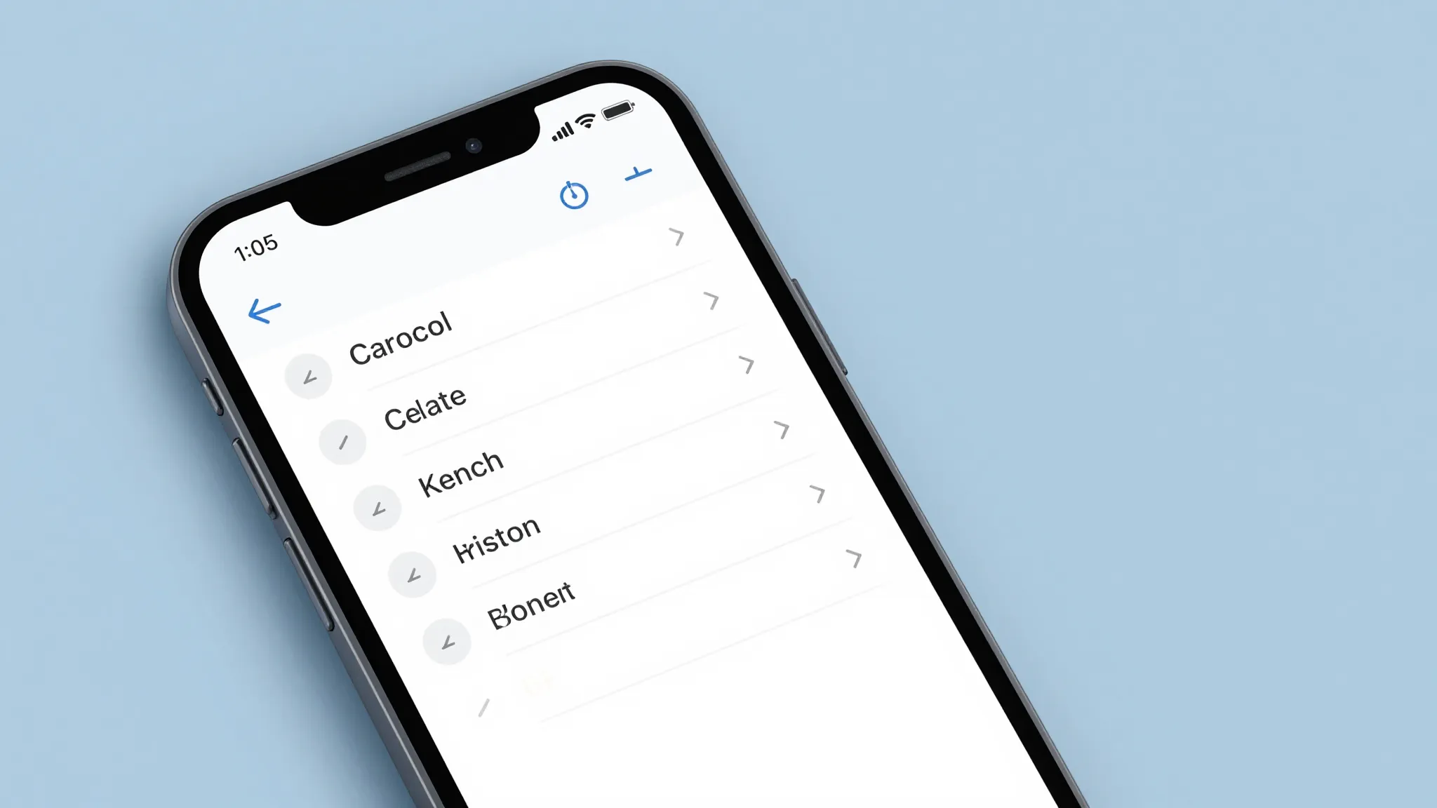 A clean, modern smartphone screen showing a settings menu wi...
