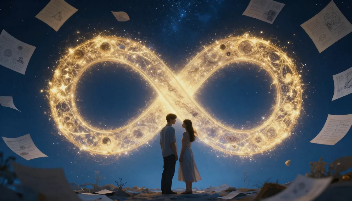 A mystical and artistic scene of a couple standing before a ...