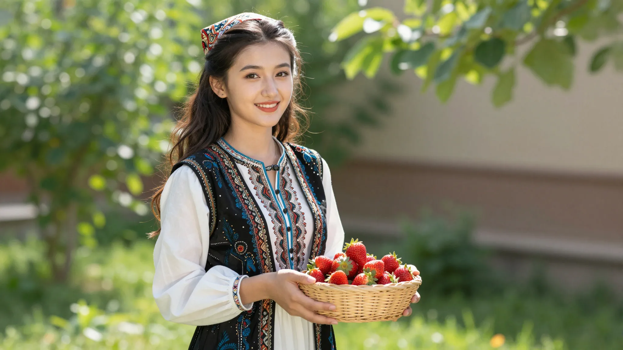 A beautiful young Kyrgyz girl named Kulpunaay, smiling brigh...