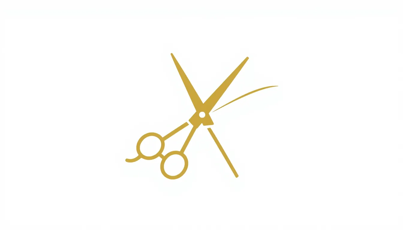 Minimalist luxury logo for a hair studio, elegant golden sci...