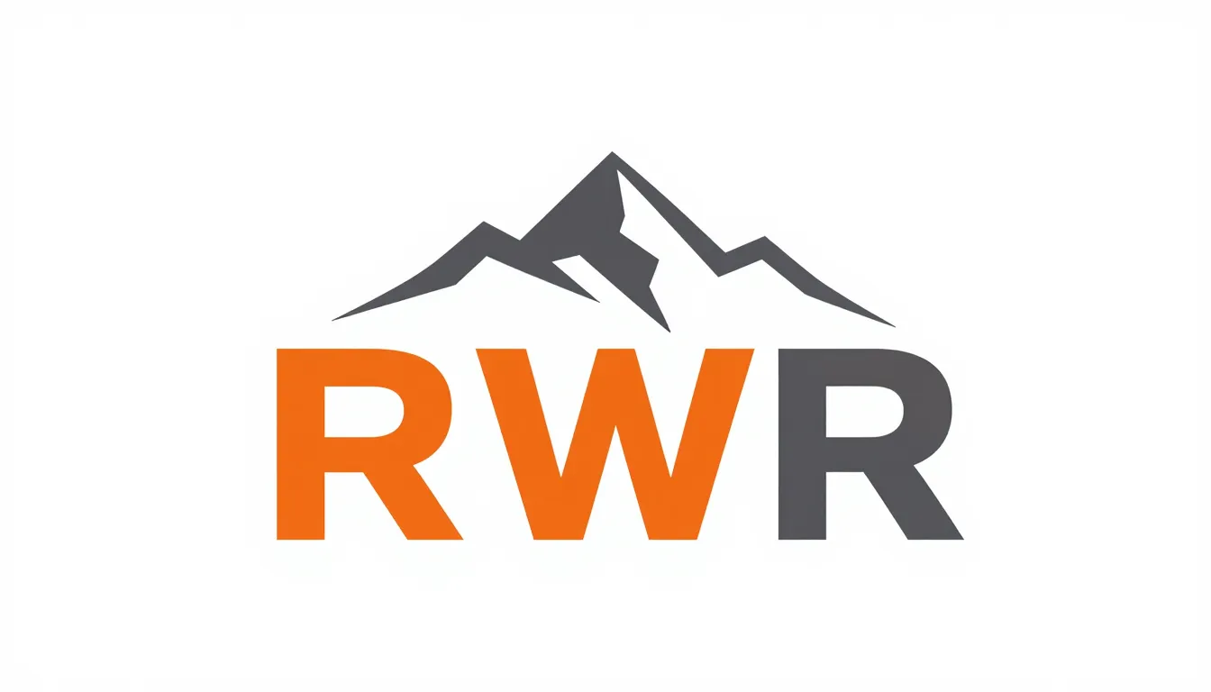 Modern minimalist logo for a running club 'RWR', stylized mo...