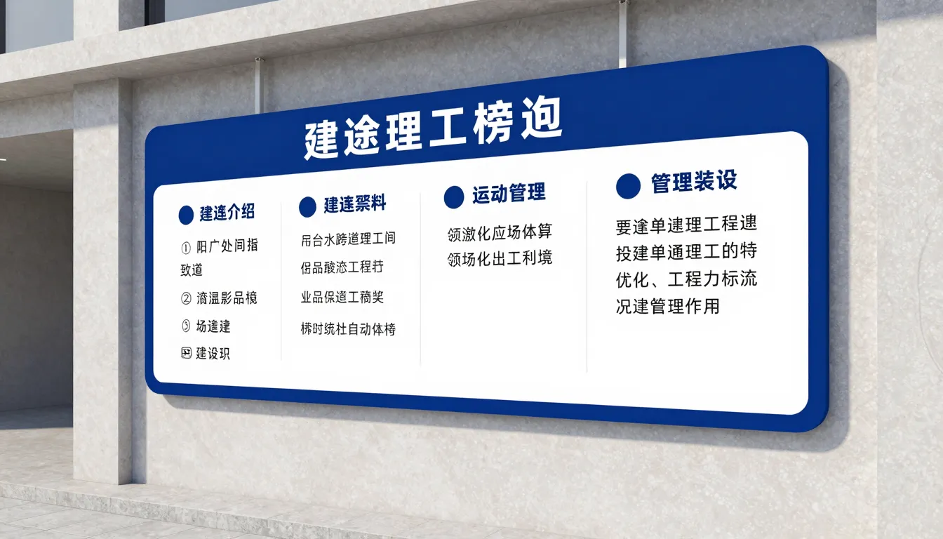 A clean, professional information sign board for a renovatio...