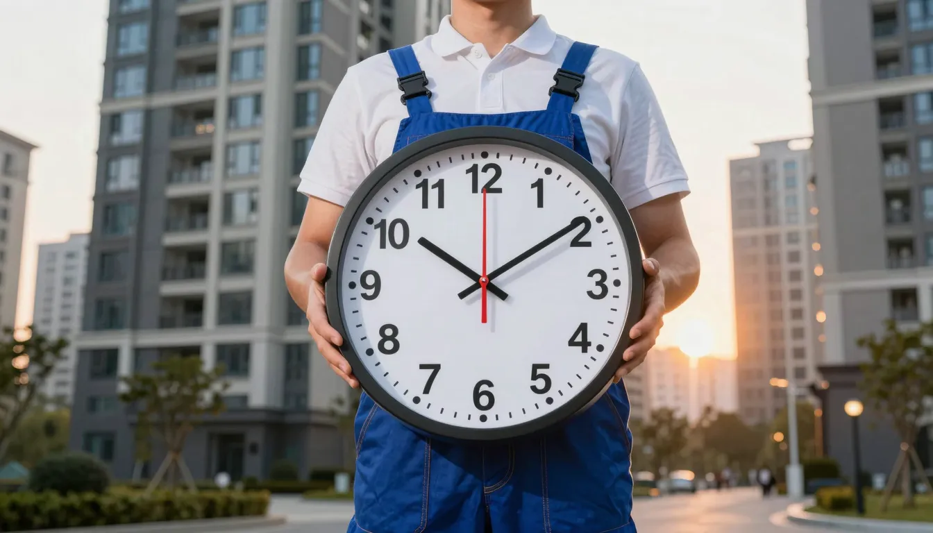 A conceptual image of a worker in overalls holding a large c...