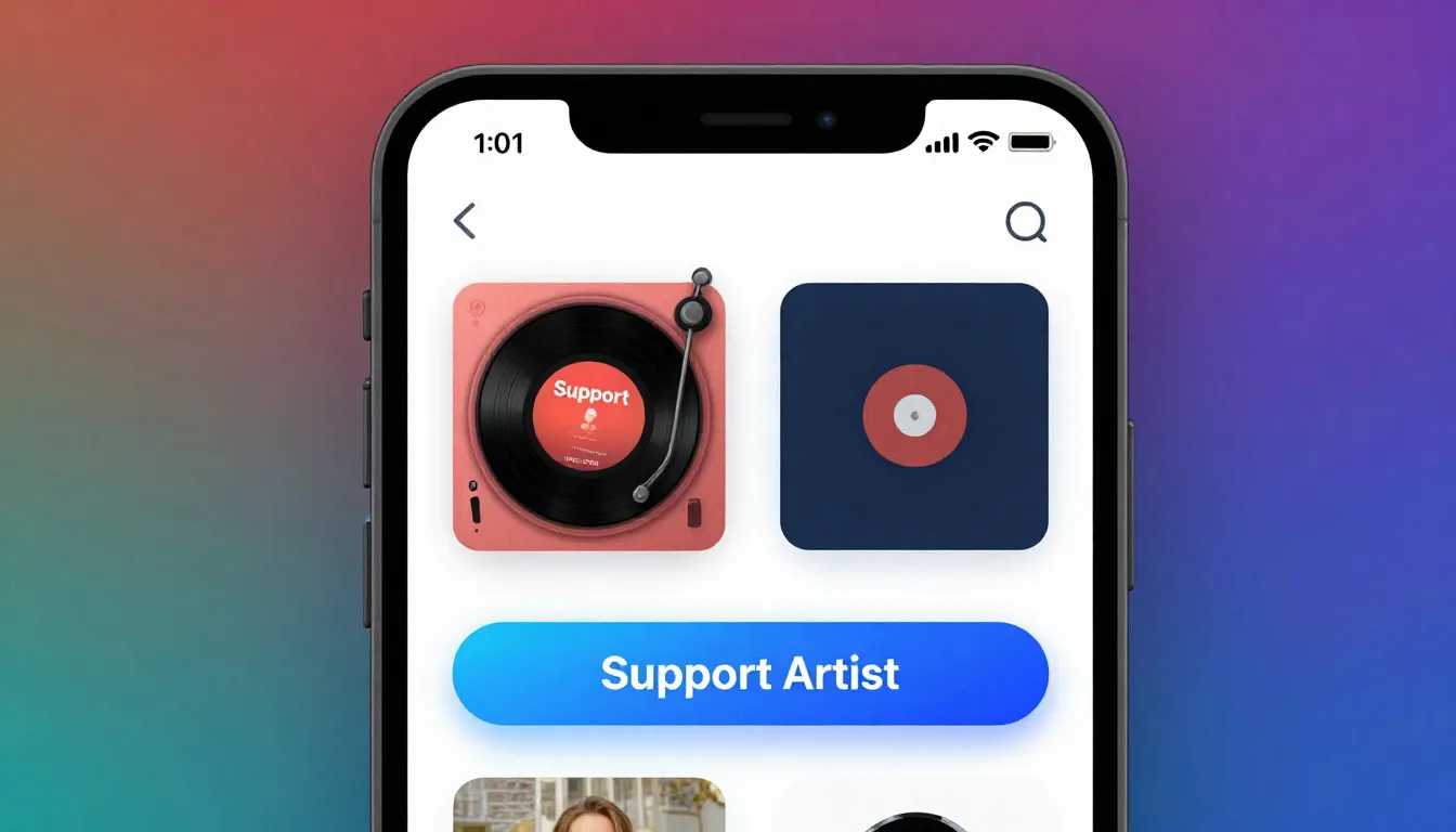 A smartphone screen displaying a music application with a 'S...