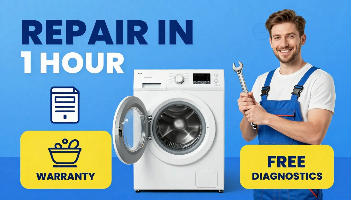 High-quality marketplace infographic for washing machine rep...