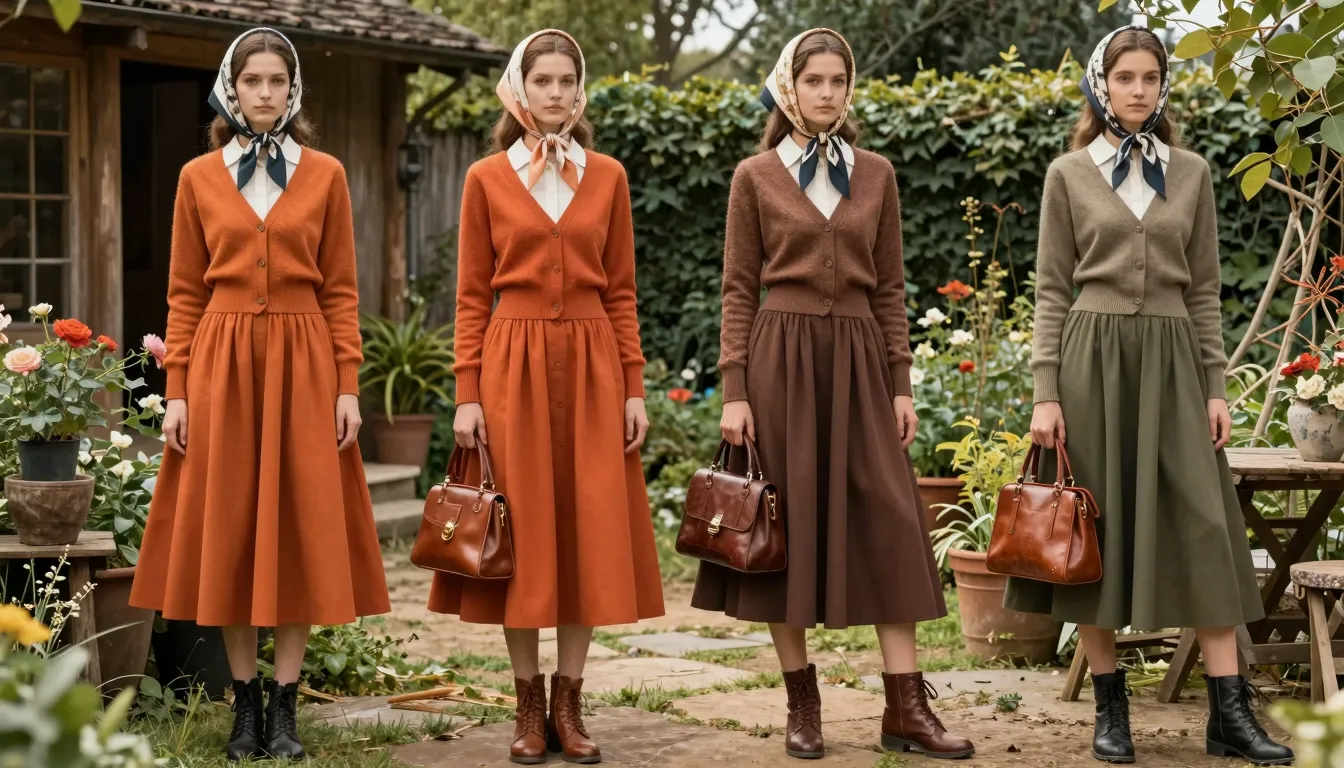 Full length fashion photography of four different models in ...