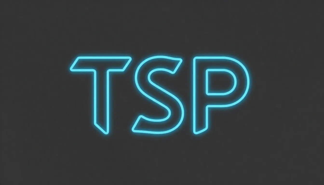 Minimalist logo for a printing company, the letters 'TSP' fo...