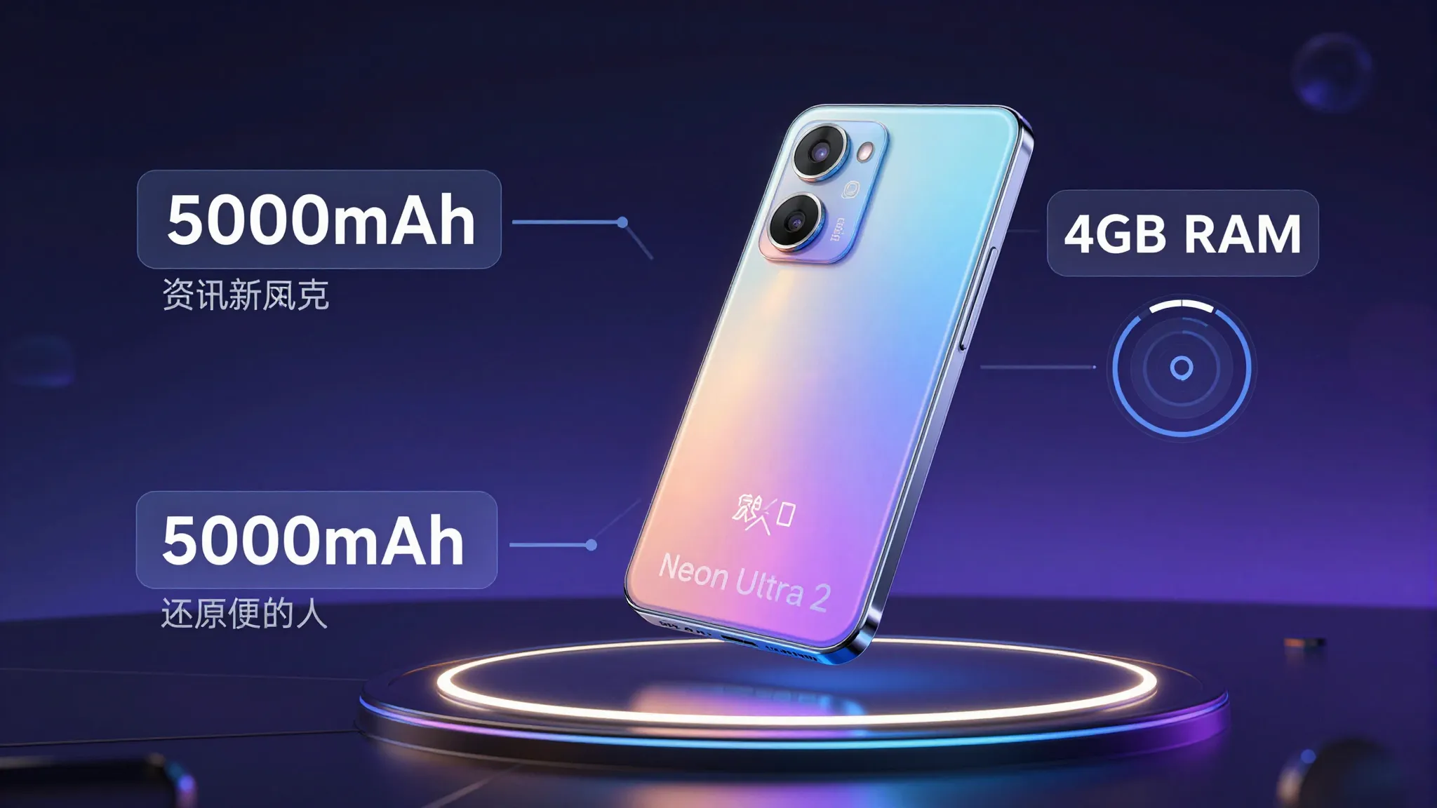 Professional marketplace infographic for Neon Ultra 2 smartp...