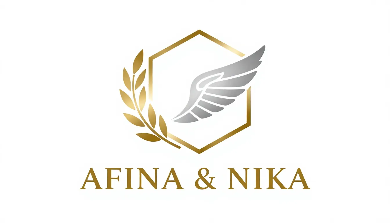 Modern corporate logo for a partnership 'AFINA & NIKA'. The ...
