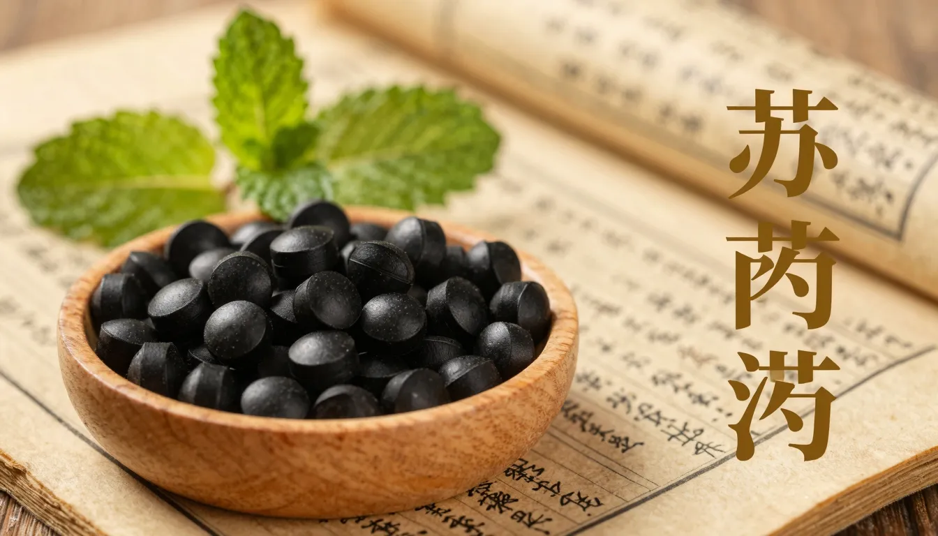 Commercial banner design for herbal medicine. A wooden bowl ...