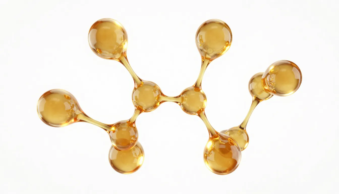 Abstract 3D render of amino acid molecular structures glowin...