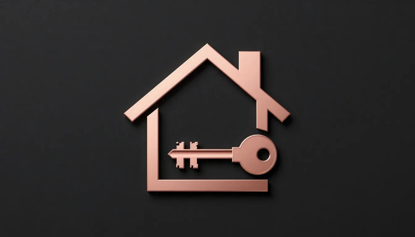 Minimalist logo for a luxury realtor, abstract geometric sha...