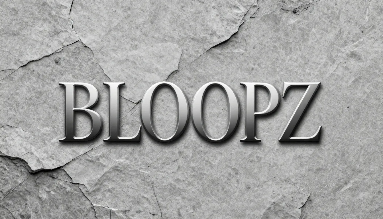 Minimalist logo for rock band 'BLOOPZ', sharp serif typograp...