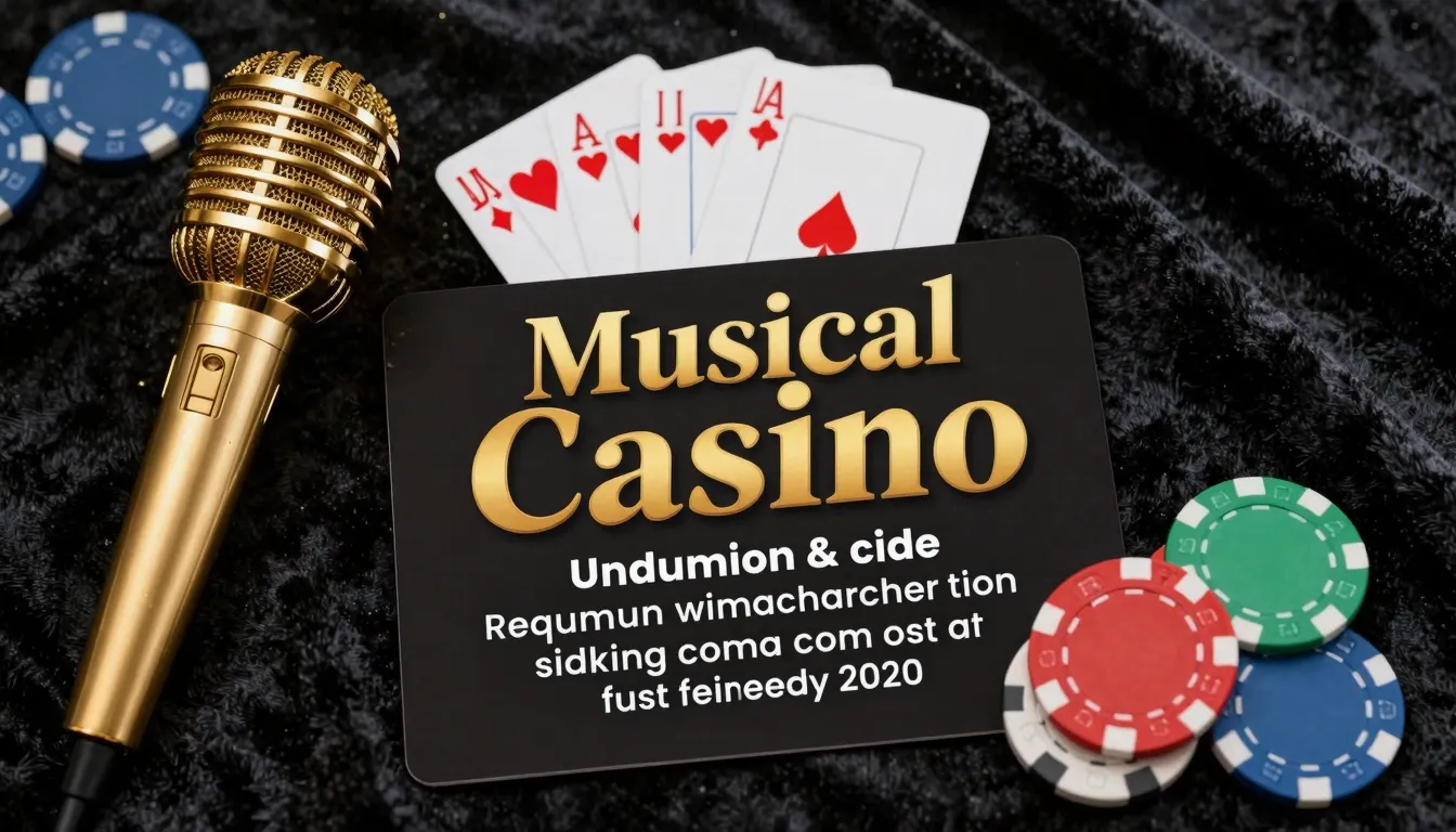 A stylish flyer for a 'Musical Casino' event, featuring a go...