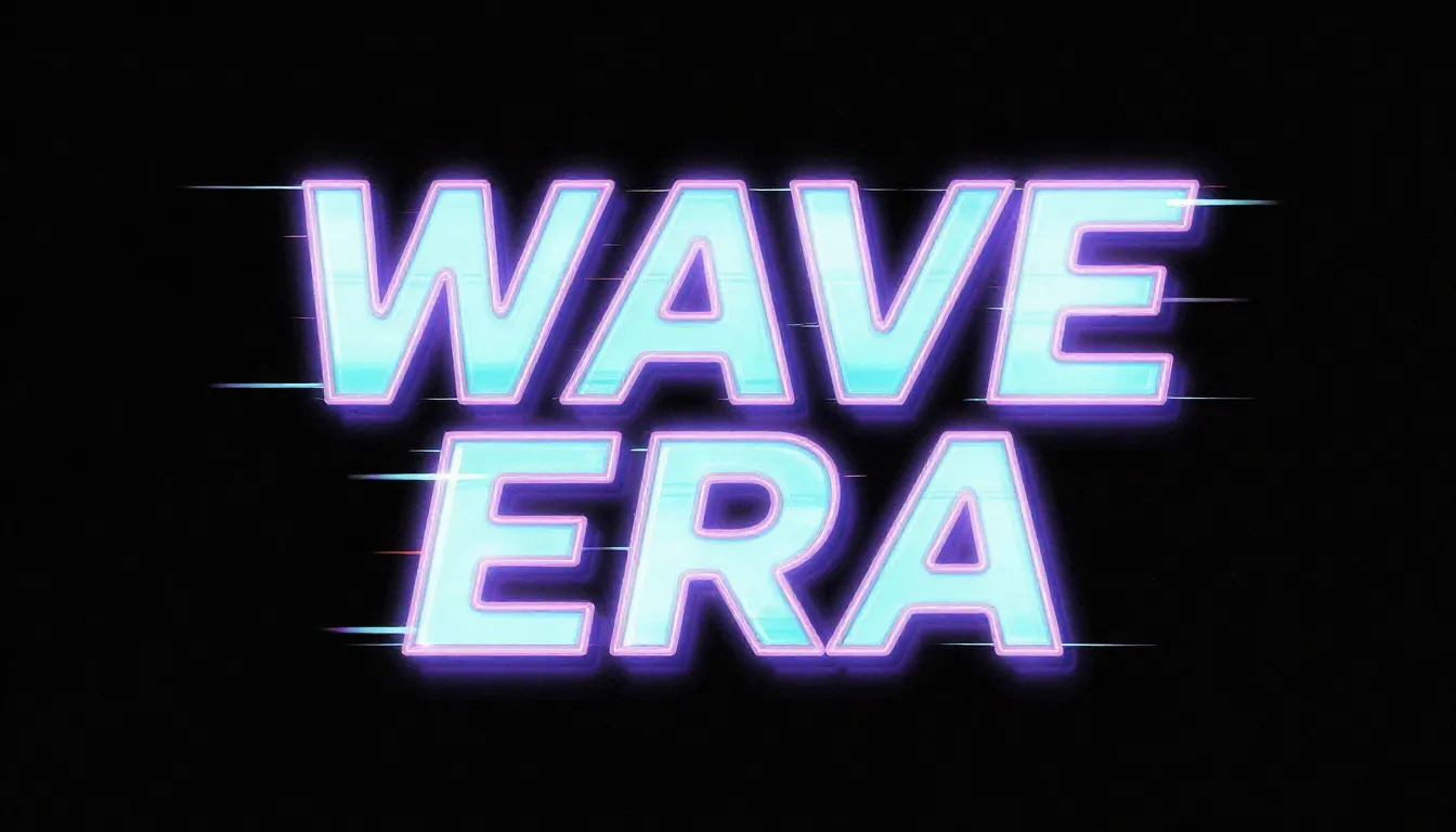 Minimalist streetwear brand identity, 'WAVE ERA' text in ret...