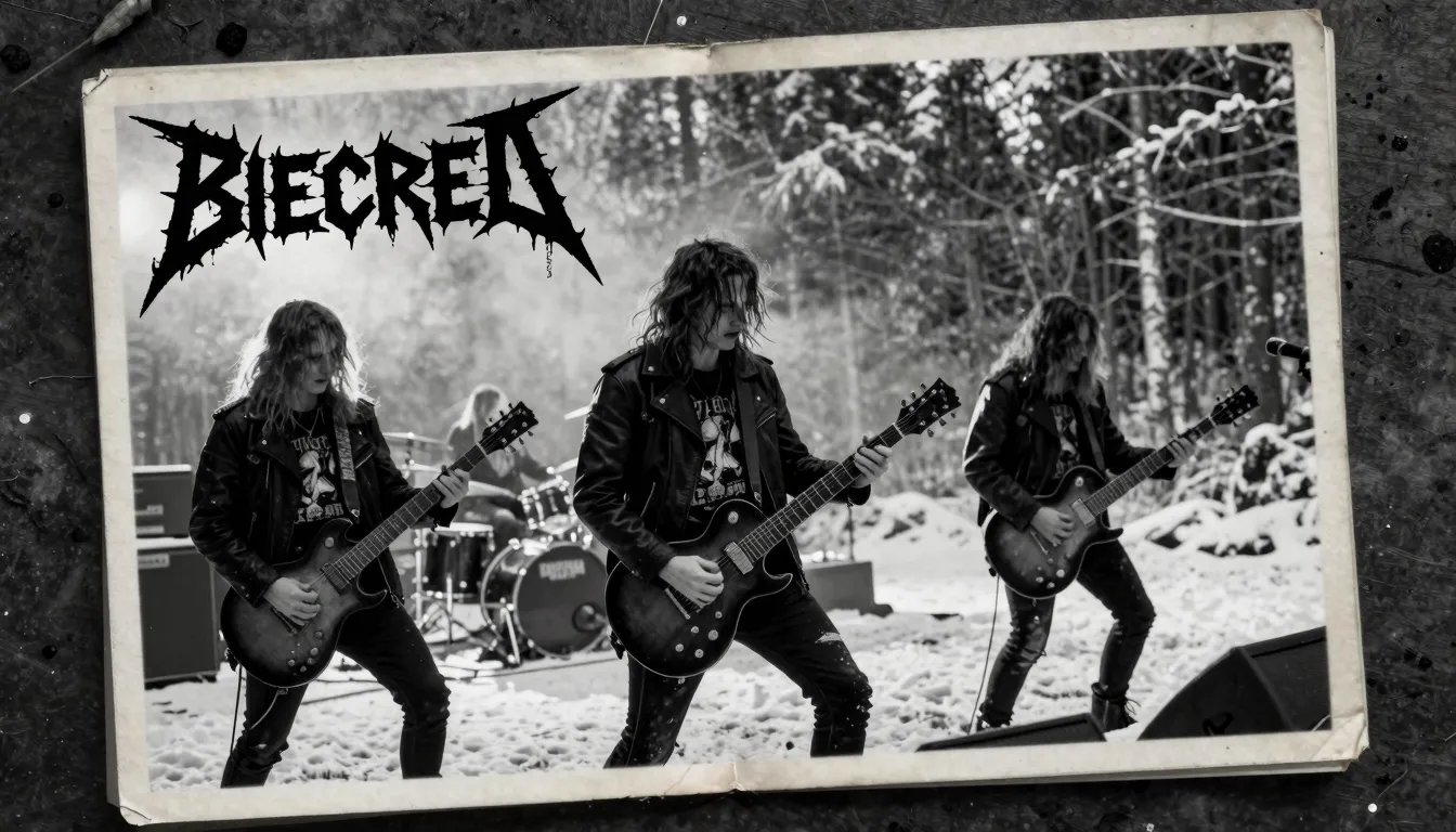 Gritty, black and white aesthetic of a raw underground metal...