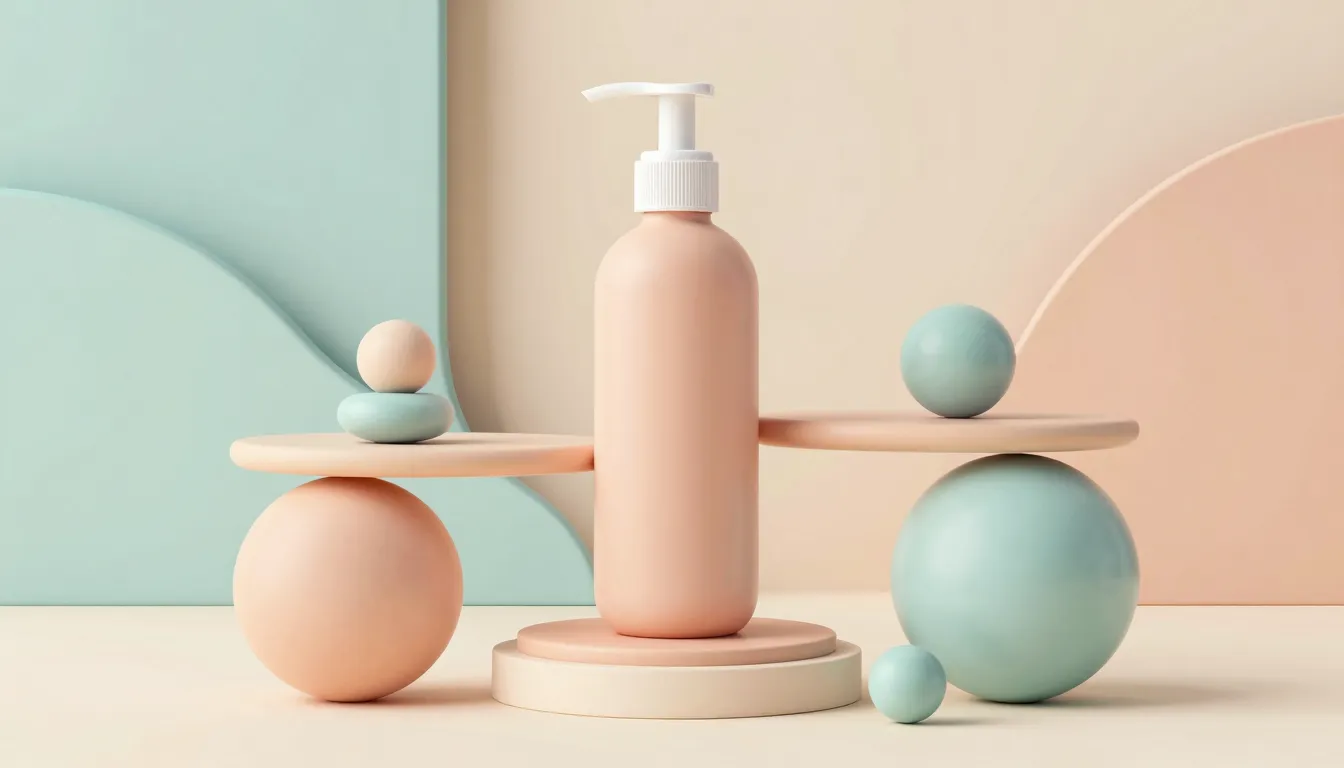 Modern aesthetic health and wellness concept, soft pastel co...