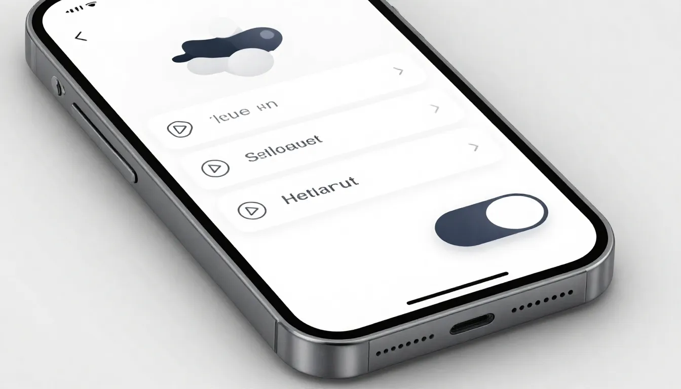 A close-up of a smartphone screen showing a settings menu wi...