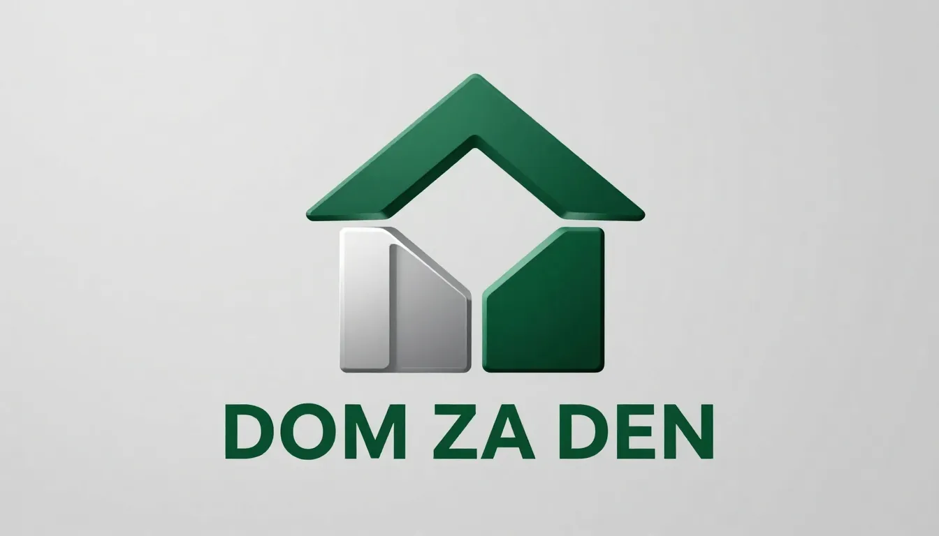 Logo for 'DOM ZA DEN', abstract symbol of two interlocking m...