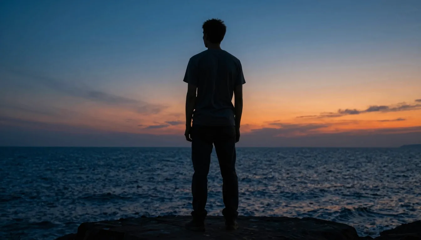 A powerful artistic representation of a man standing like a ...