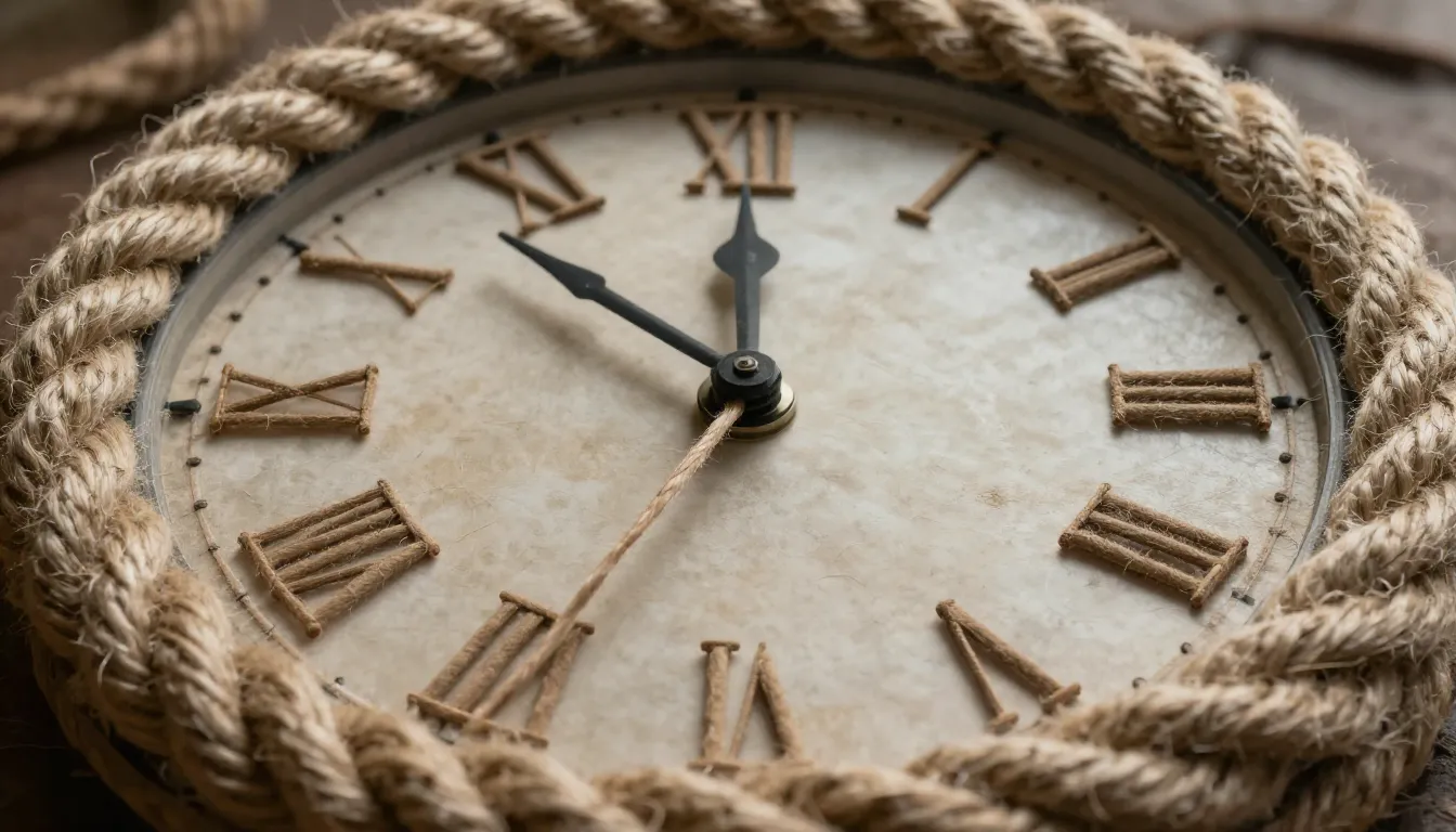 A high-quality macro shot of a thick natural rope where the ...