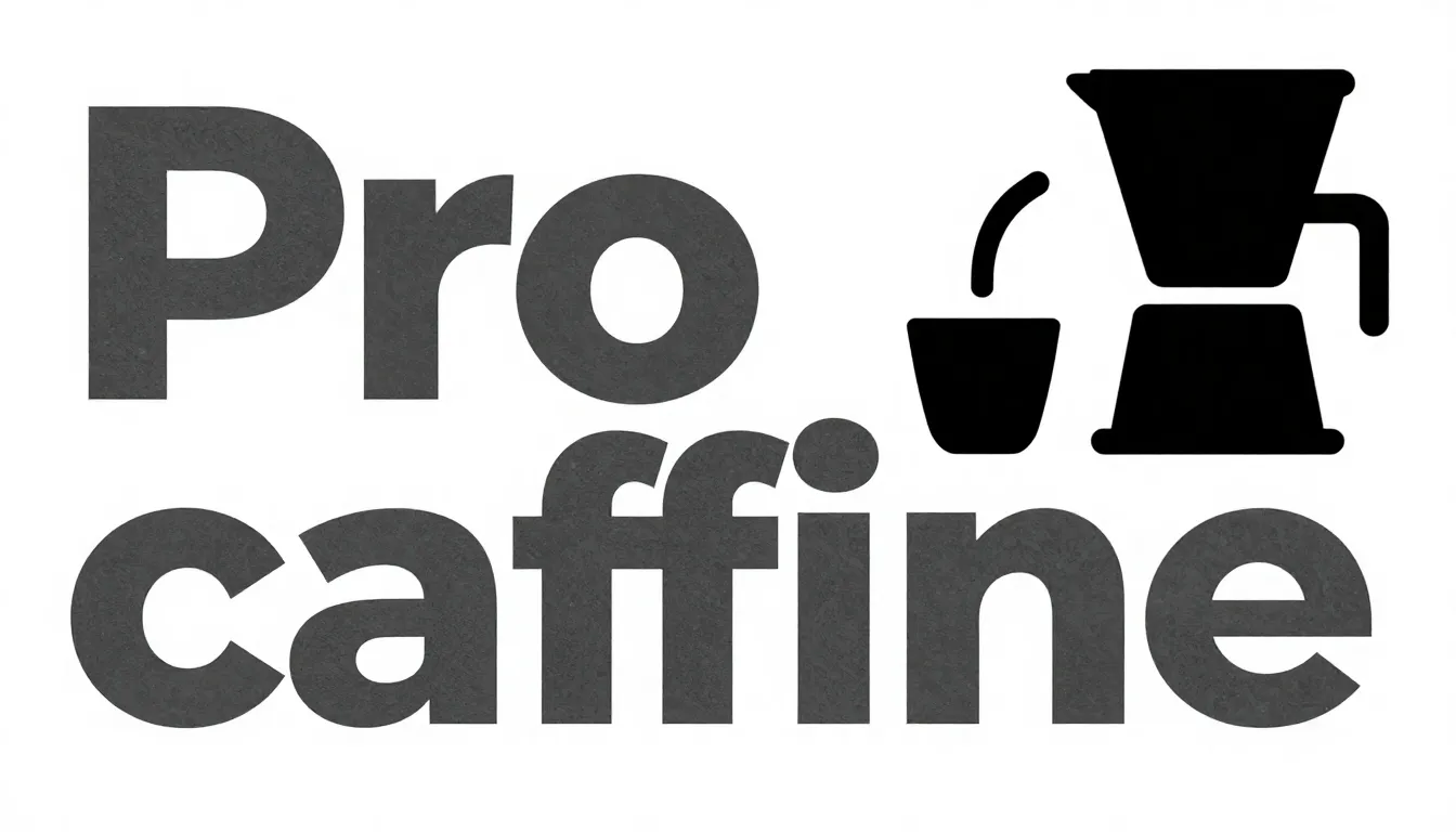 Industrial style logo for 'Pro caffeine'. Bold sans-serif fo...
