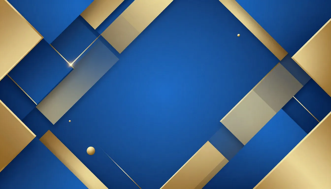 Abstract background with geometric shapes in blue and gold c...
