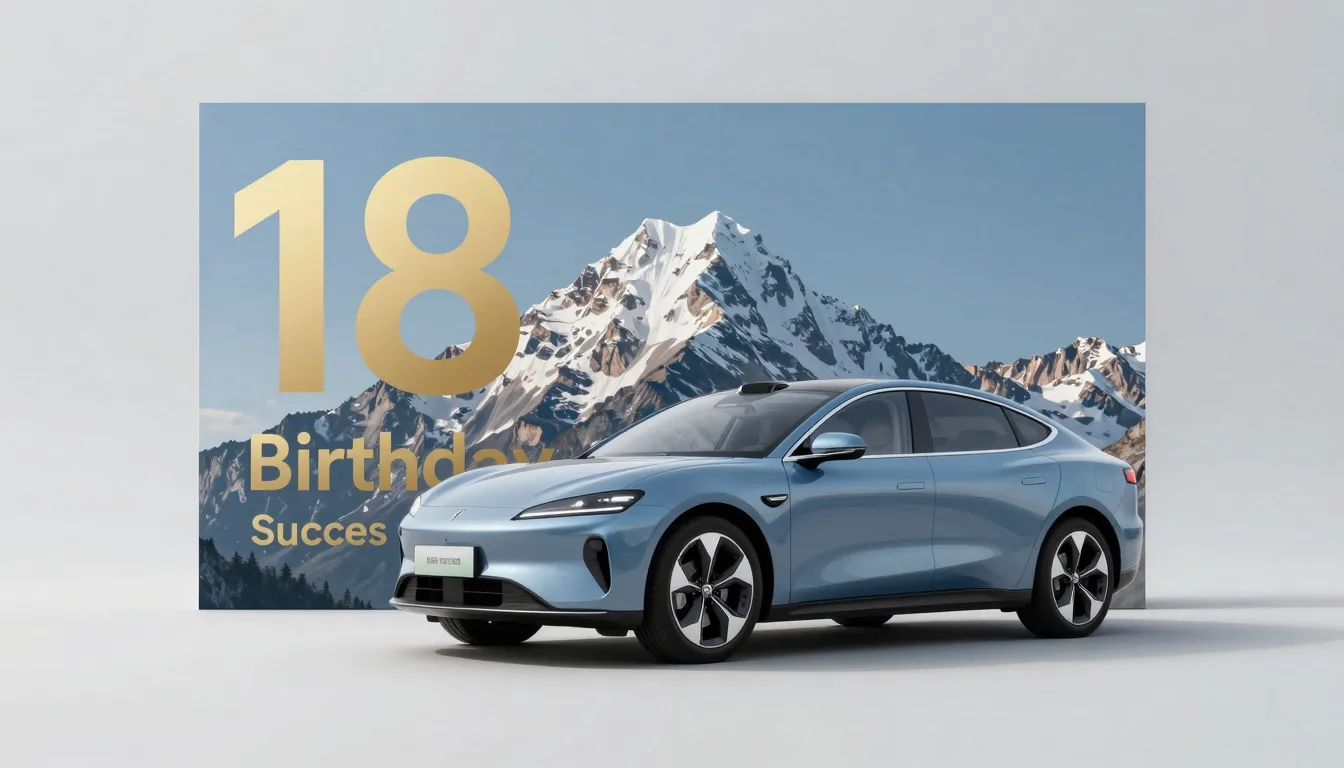 A stylish 18th birthday greeting card for a young man, featu...